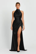 Isabelle | Halter High Slit Maxi Dress