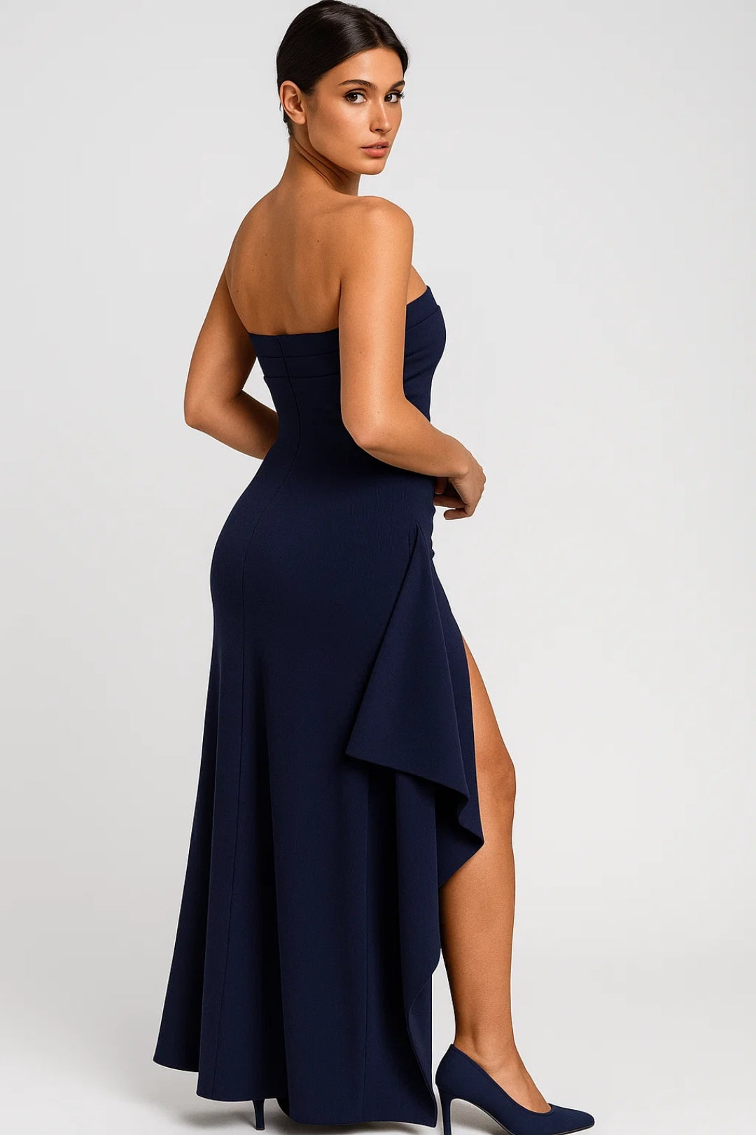 Chloe Strapless Slit Maxi Dress