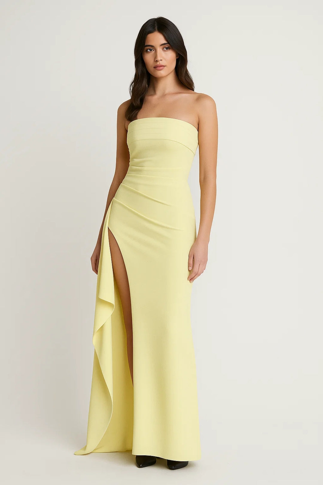 Chloe Strapless Slit Maxi Dress