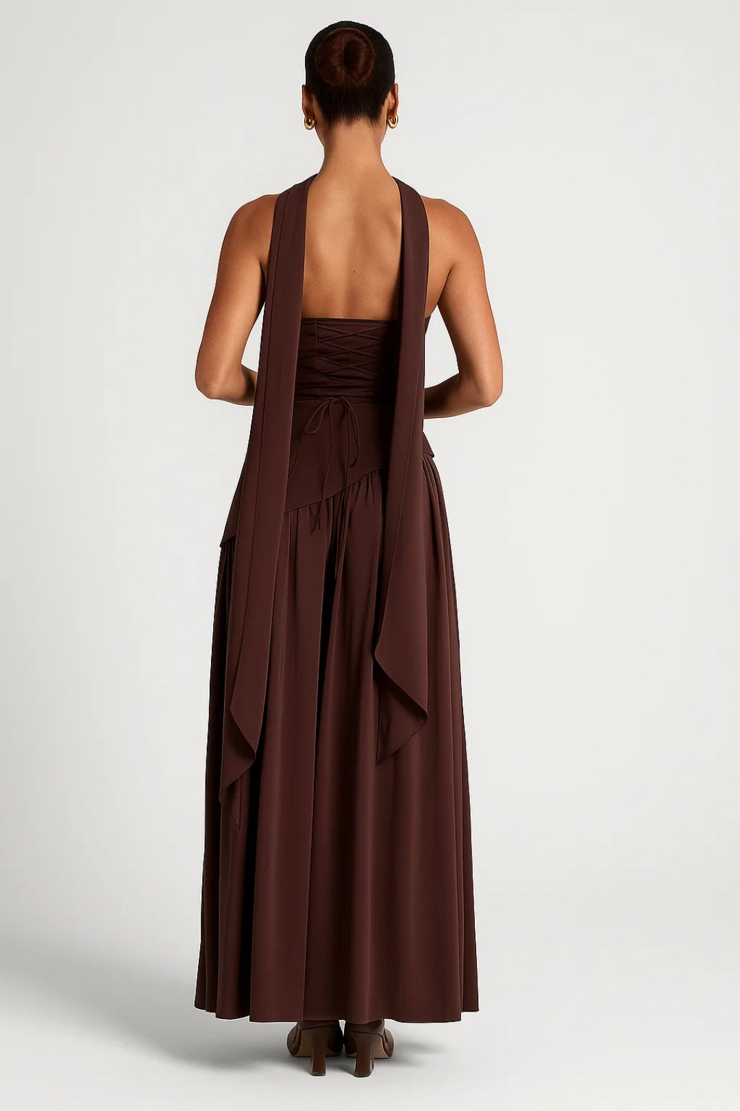 Elise Scarf Detail Maxi Dress