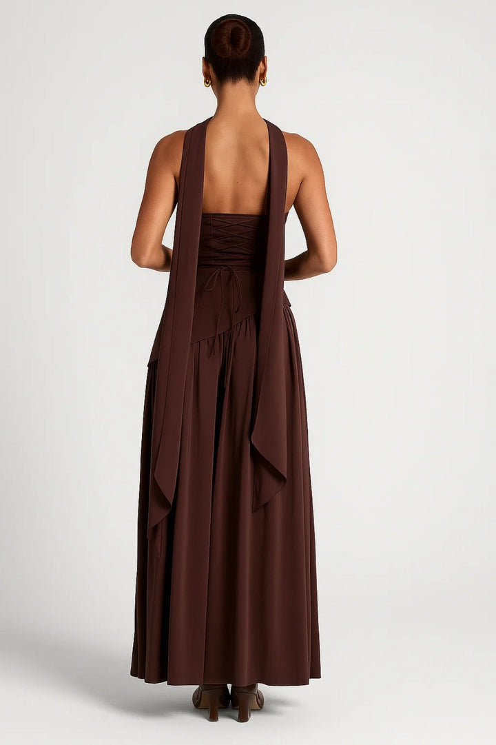 Elise Scarf Detail Maxi Dress