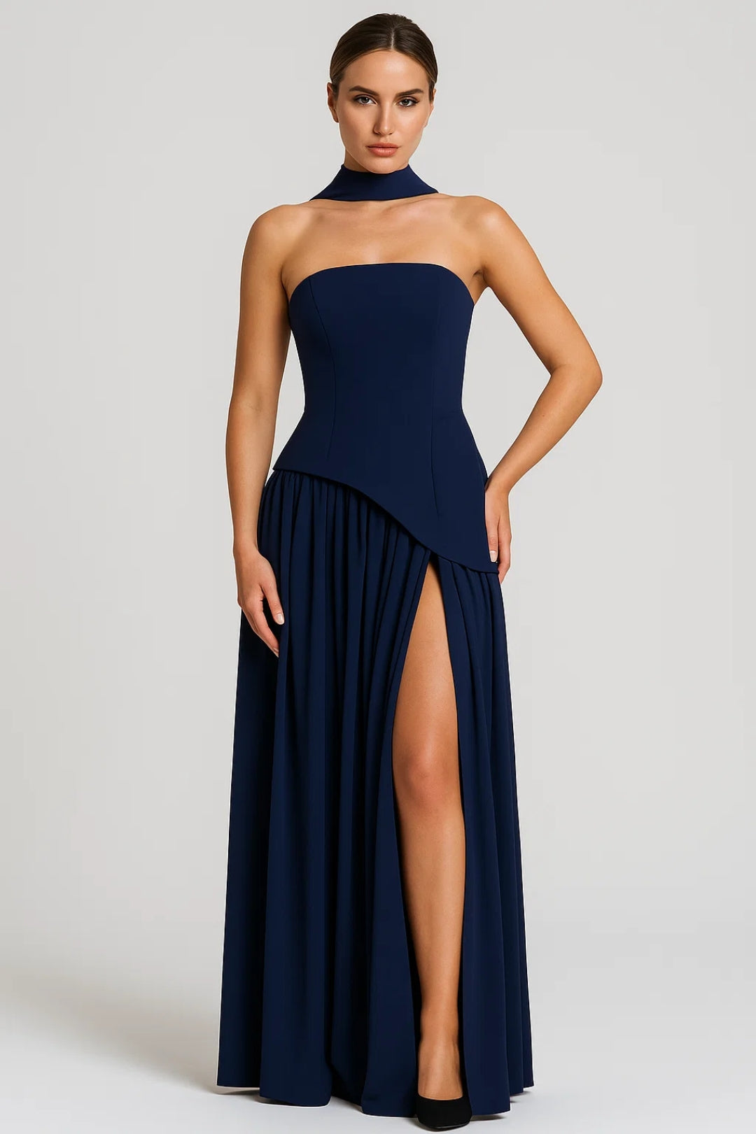 Elise Scarf Detail Maxi Dress