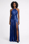 Nora Pleated Halter Maxi Dress
