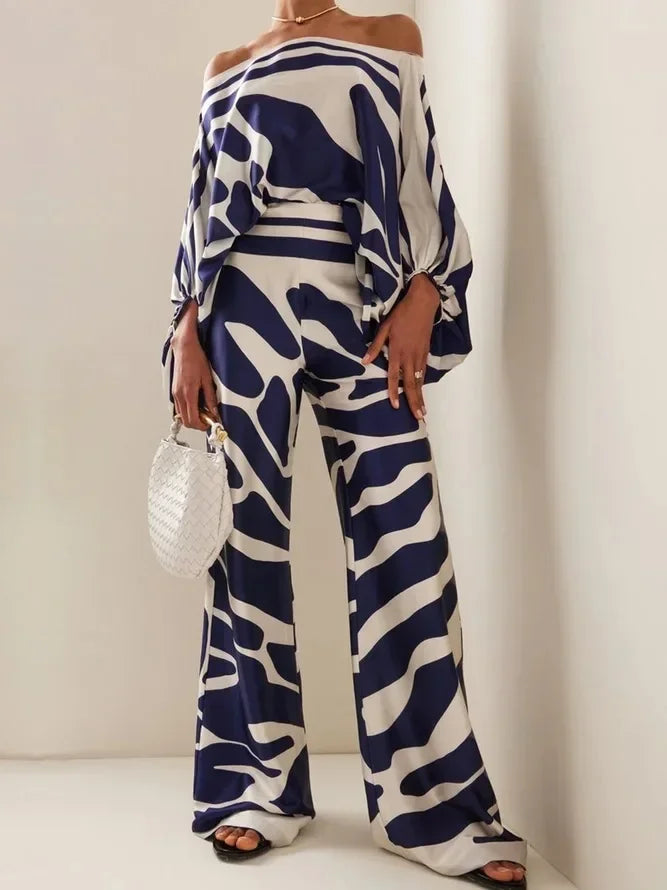 Katerina | Asymmetric satin two-piece set