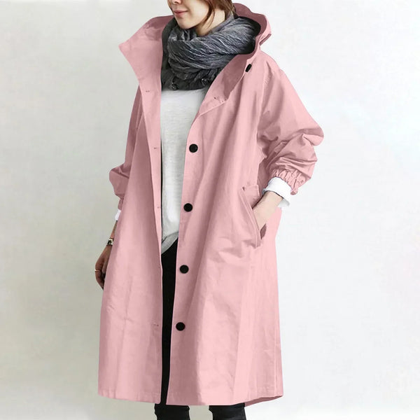 Abigail | Long manteau à capuche avec boutons devant