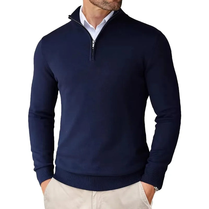 Declan | Mock Neck Quarter Zip Knit Pullover
