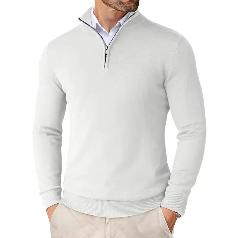 Declan | Mock Neck Quarter Zip Knit Pullover