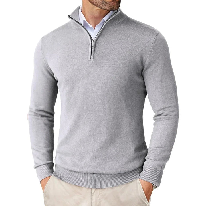 Declan | Mock Neck Quarter Zip Knit Pullover
