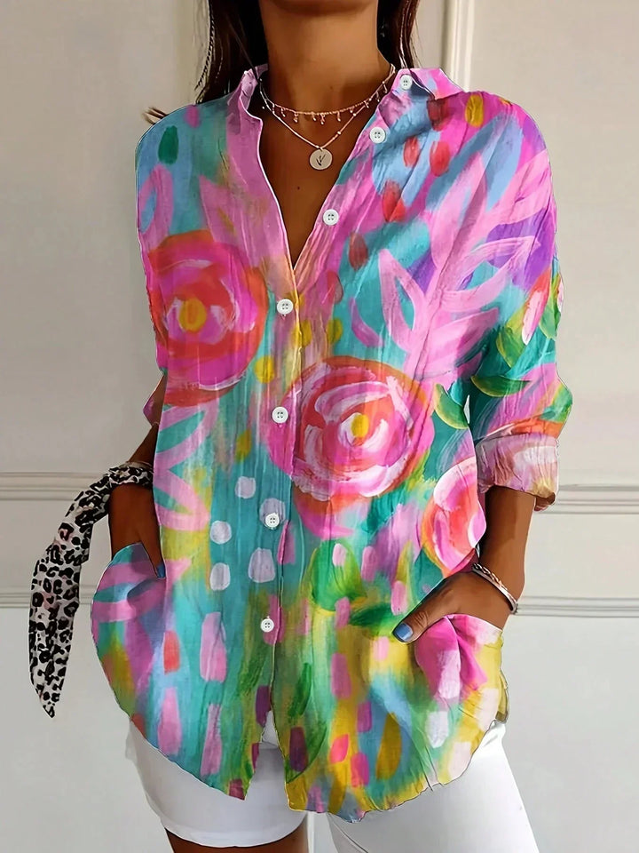 Isla | Floral Button Down Blouse