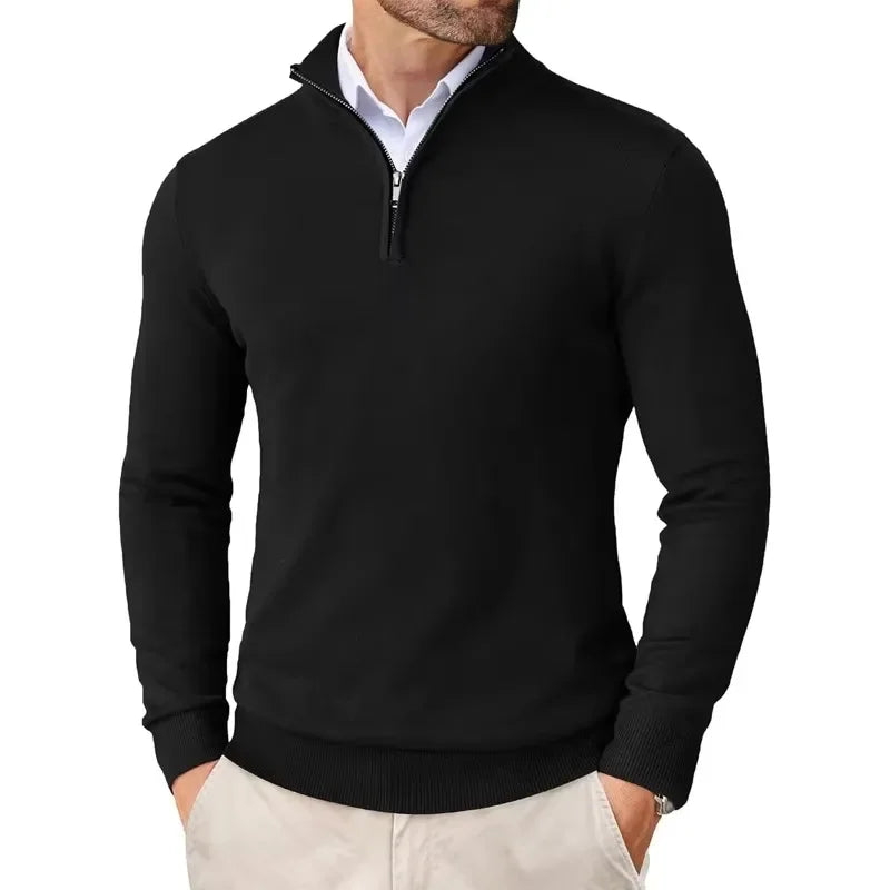 Declan | Mock Neck Quarter Zip Knit Pullover