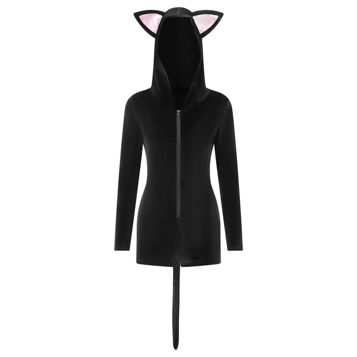 Adelaide | Women cow cat hooded pajama romper