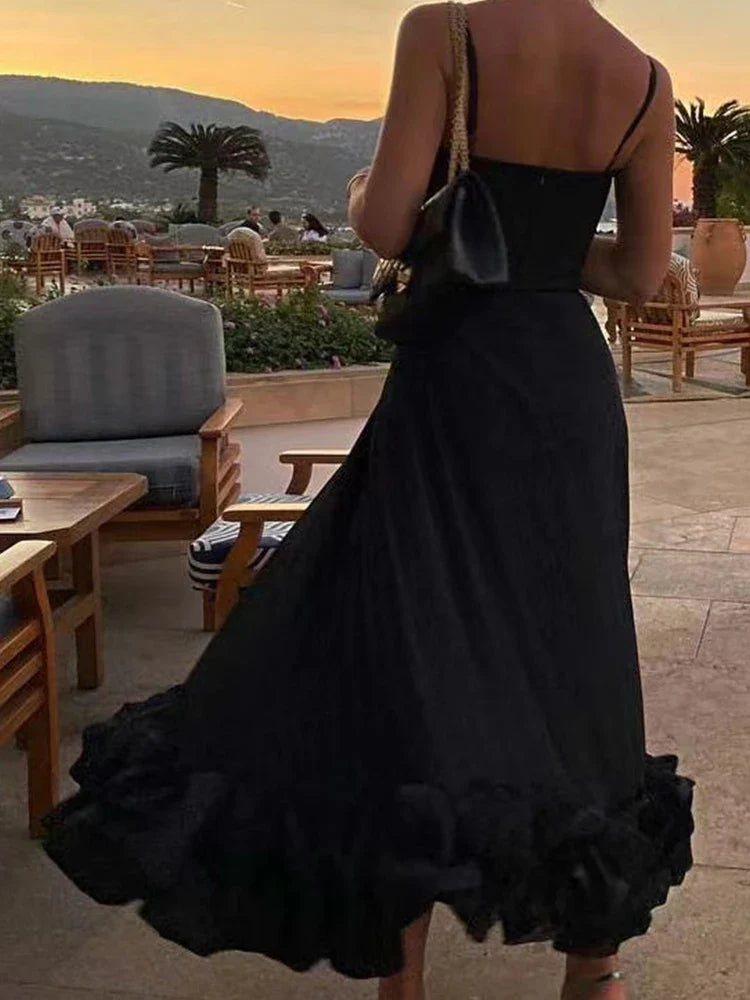 Prim | Flowy midi dress with ruffles