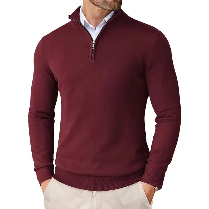 Declan | Mock Neck Quarter Zip Knit Pullover