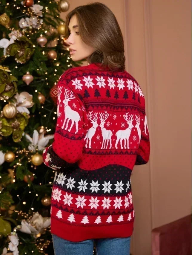 Mabel | Reindeer motif winter sweater