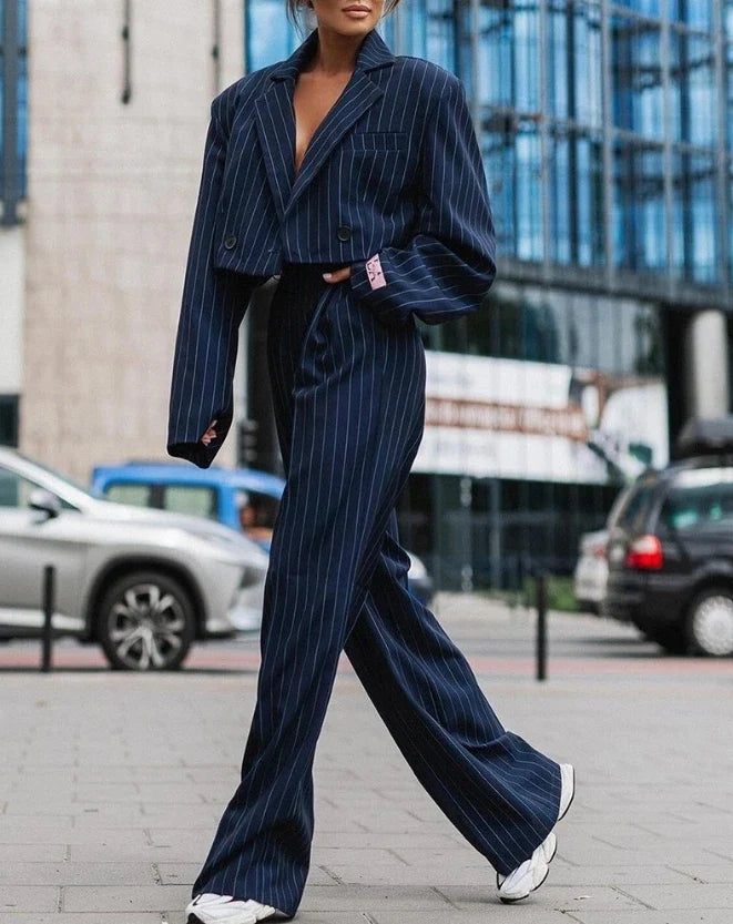 Claire | Striped blazer pants set