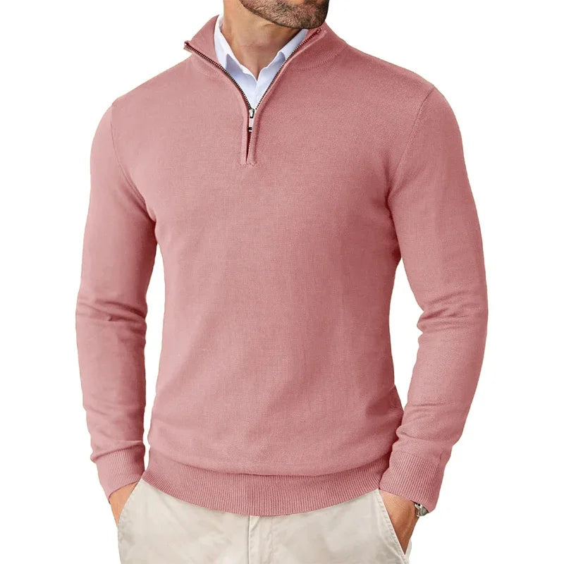 Declan | Mock Neck Quarter Zip Knit Pullover