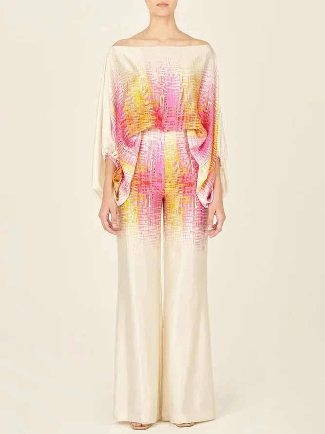 Katerina | Asymmetric satin two-piece set
