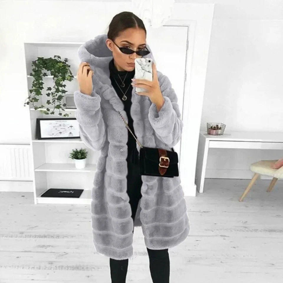 Sloane | Faux fur hooded coat women