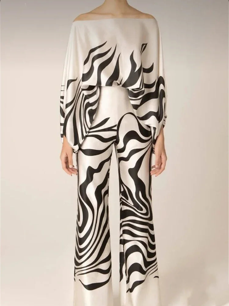 Katerina | Asymmetric satin two-piece set