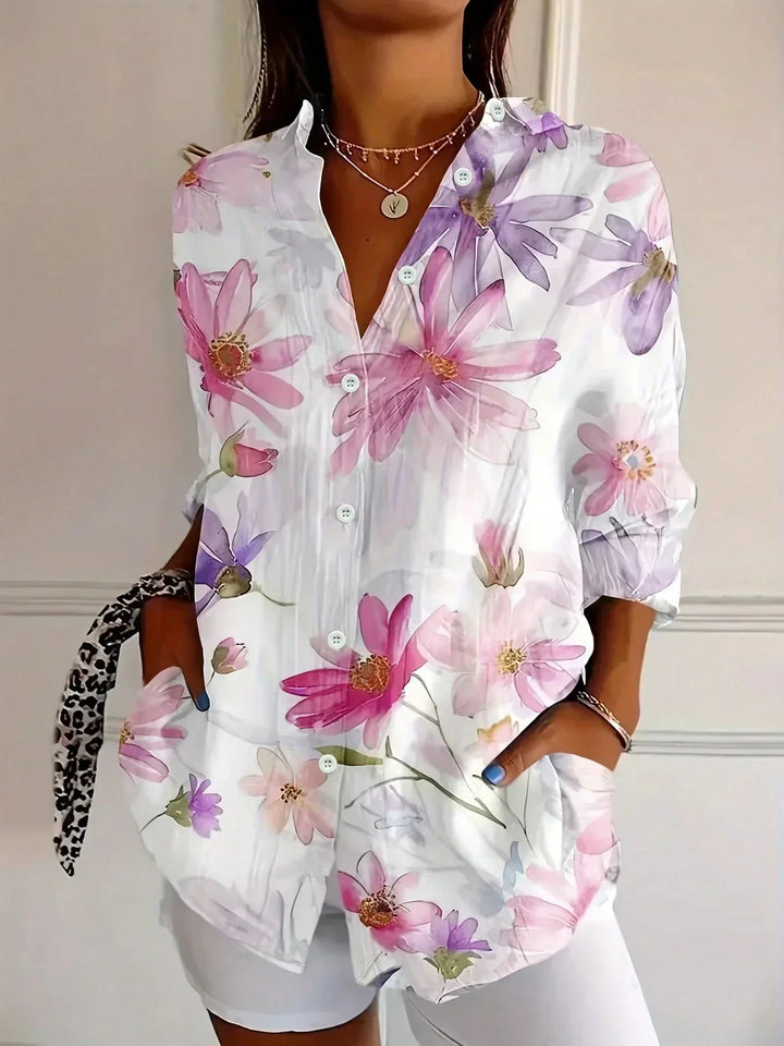 Isla | Floral Button Down Blouse