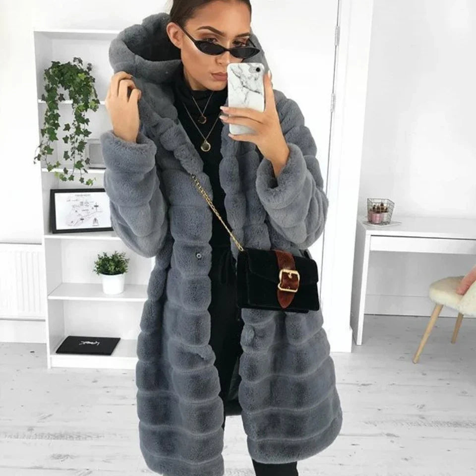 Sloane | Faux fur hooded coat women