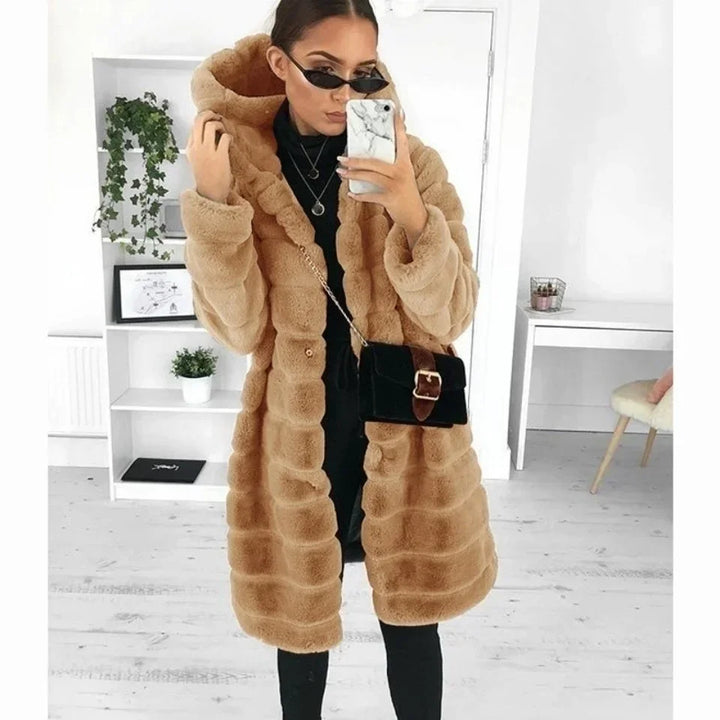 Sloane | Faux fur hooded coat women