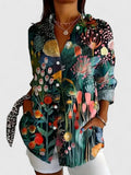Leah | Blouse imprimée boutonnée, coupe décontractée