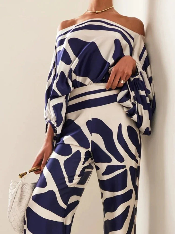 Katerina | Asymmetric satin two-piece set