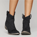 Josephine | Western Ankle Boots with Side Zip and Low Block Heel