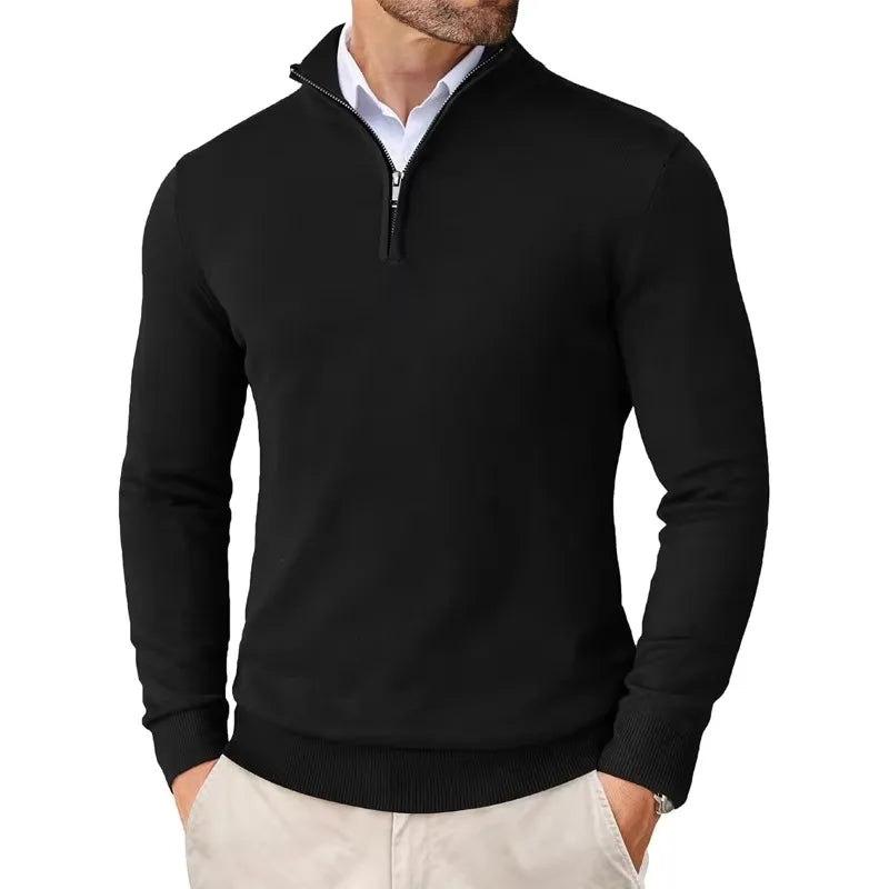 Declan | Mock Neck Quarter Zip Knit Pullover