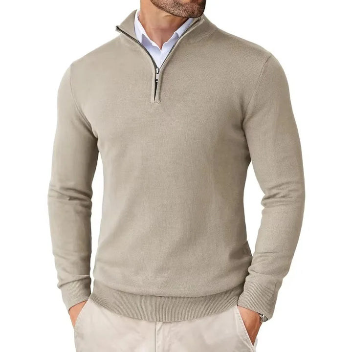 Declan | Mock Neck Quarter Zip Knit Pullover