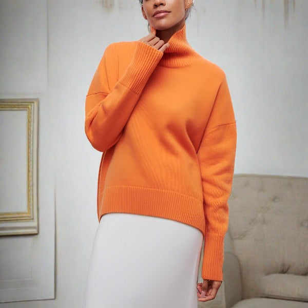 Brooklyn | Modern High Neck Knit Sweater
