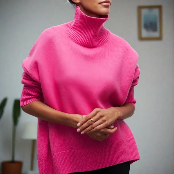 Brooklyn | Modern High Neck Knit Sweater