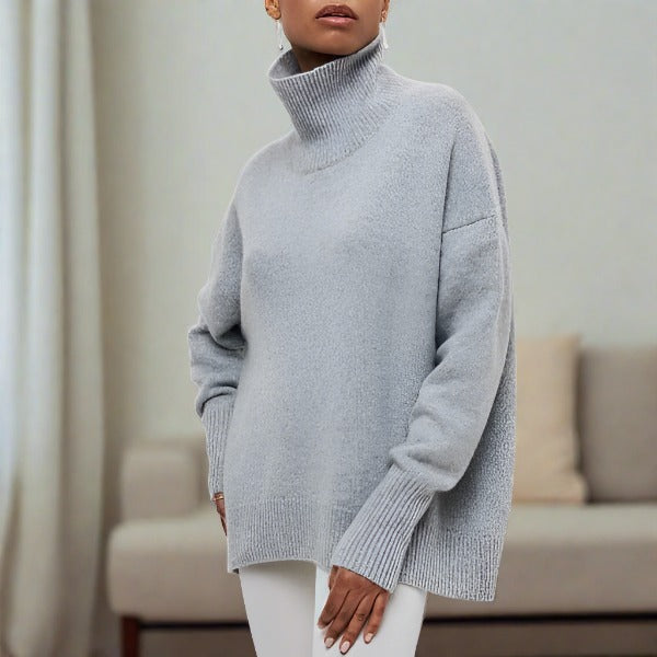 Brooklyn | Modern High Neck Knit Sweater