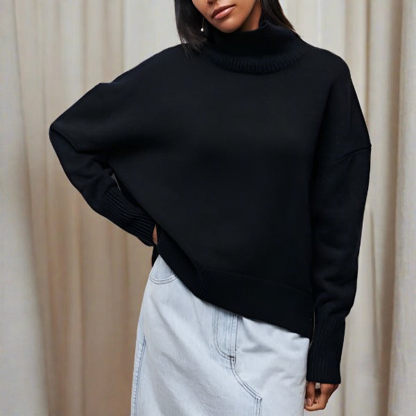 Brooklyn | Modern High Neck Knit Sweater