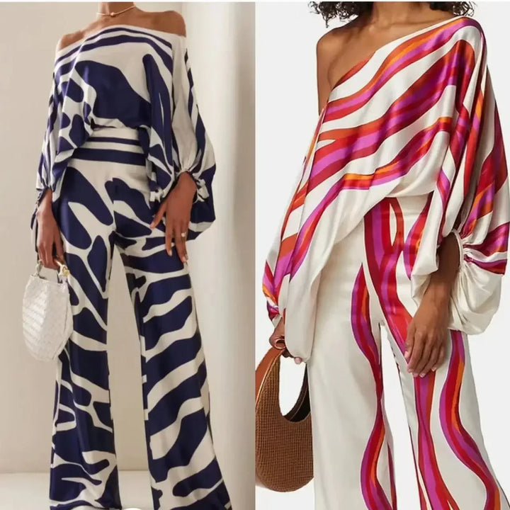 Katerina | Asymmetric satin two-piece set
