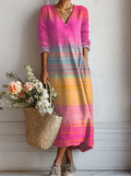 Talia | Multicolor V-neck dress for women