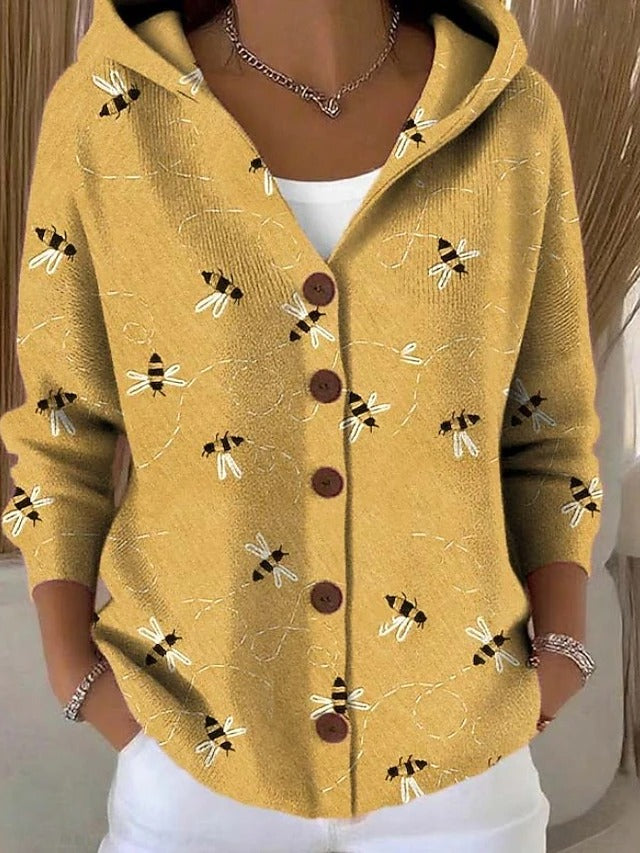 Xenia | Button hooded sweater for women