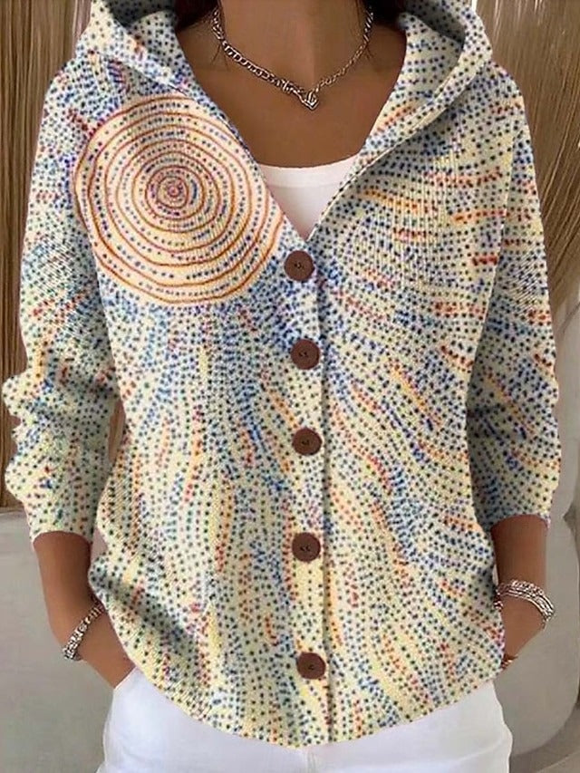 Xenia | Button hooded sweater for women