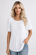 Grace | Pleated Front Short Sleeve Top