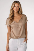 Ava | V-Neck Short Sleeve Blouse