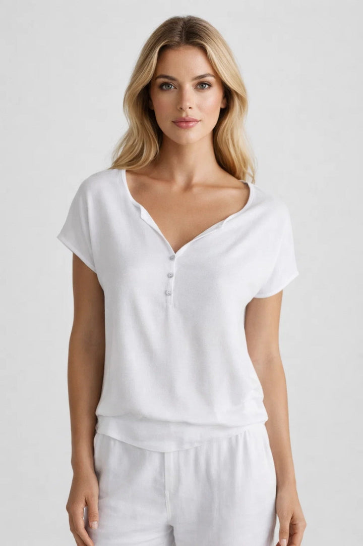 Ava | V-Neck Short Sleeve Blouse