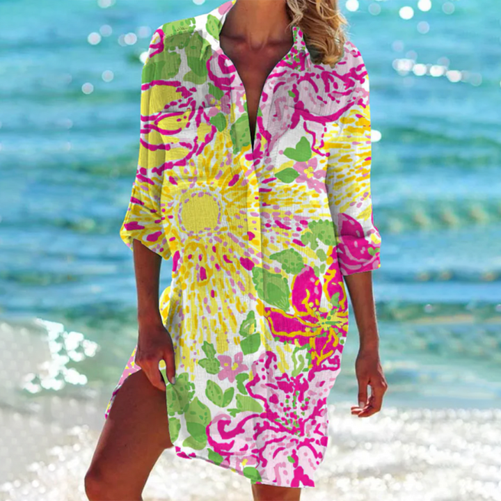 Riley | Tie Dye V-Neck Shirt Dress