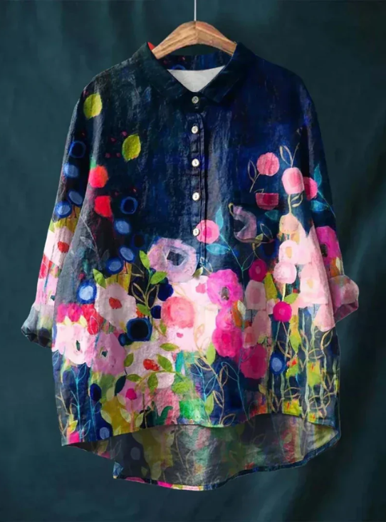 Olivia | Flowing Floral Button Blouse