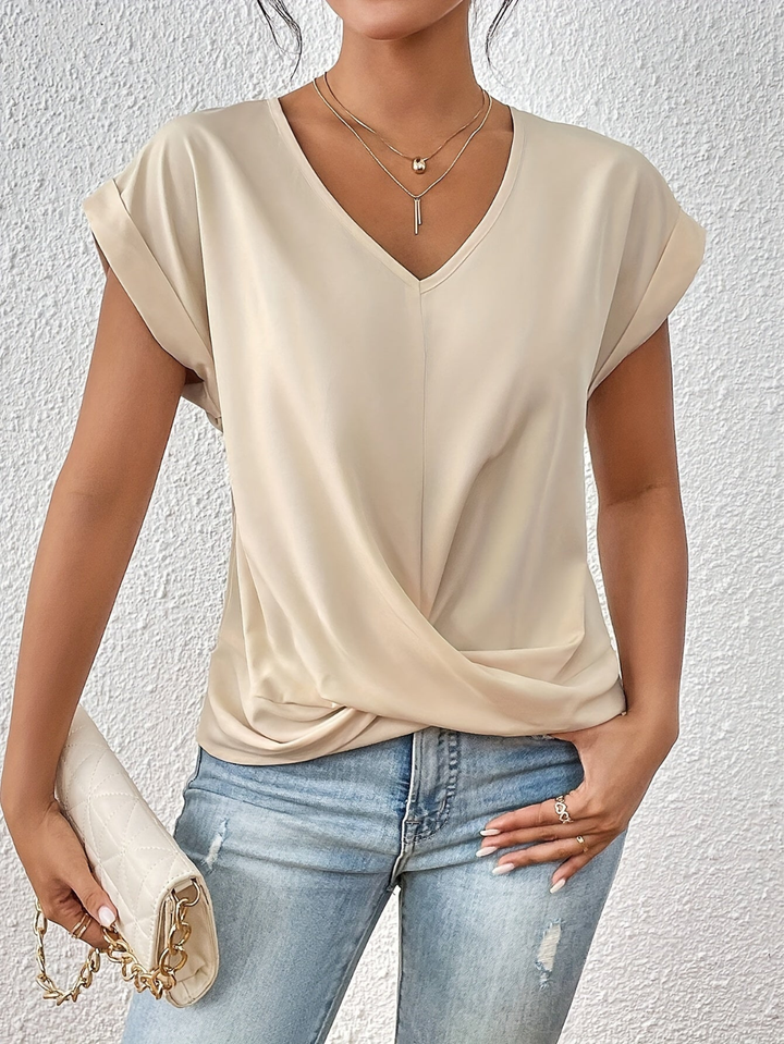 Ella | Twist Front V-Neck Tee