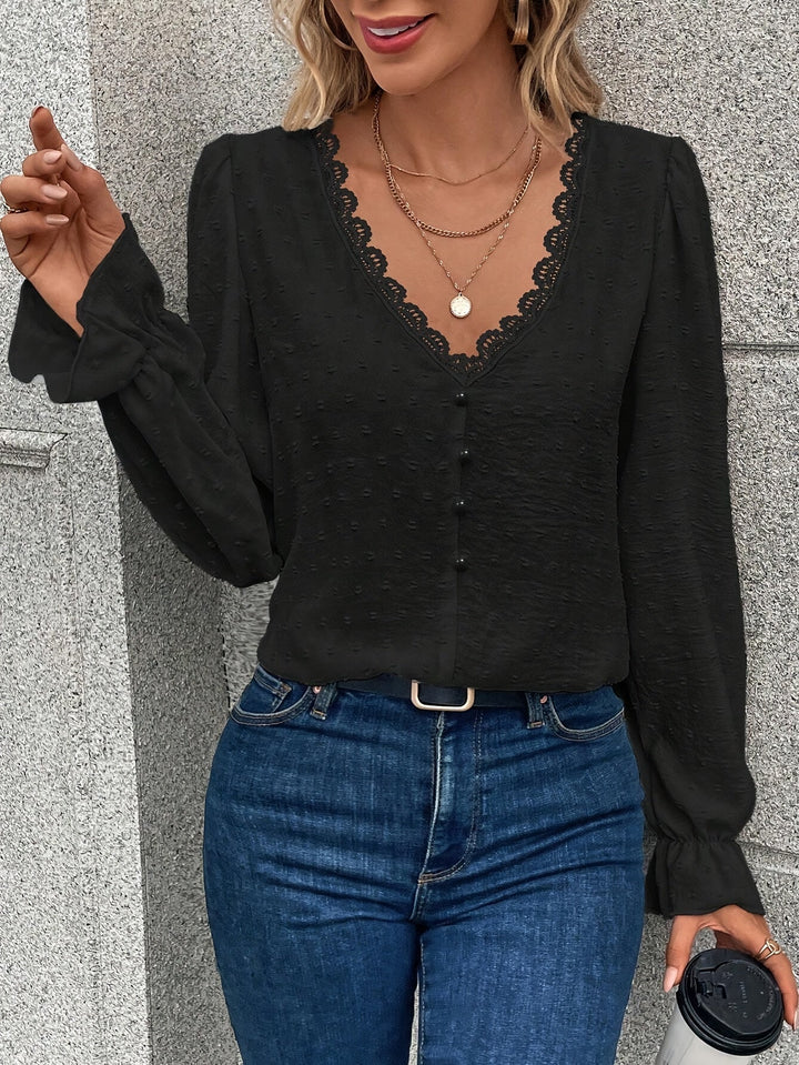 Elowen | Lace Trim Everyday Blouse