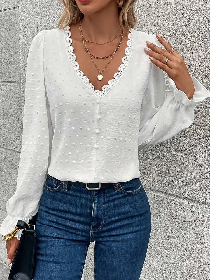 Elowen | Lace Trim Everyday Blouse