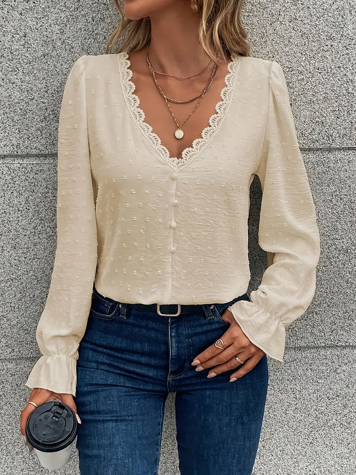 Elowen | Lace Trim Everyday Blouse