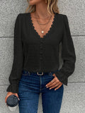 Elowen | Lace Trim Everyday Blouse