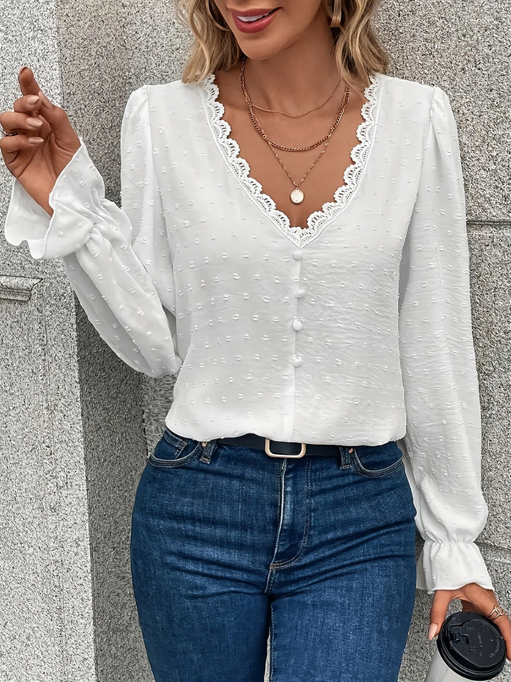 Elowen | Lace Trim Everyday Blouse